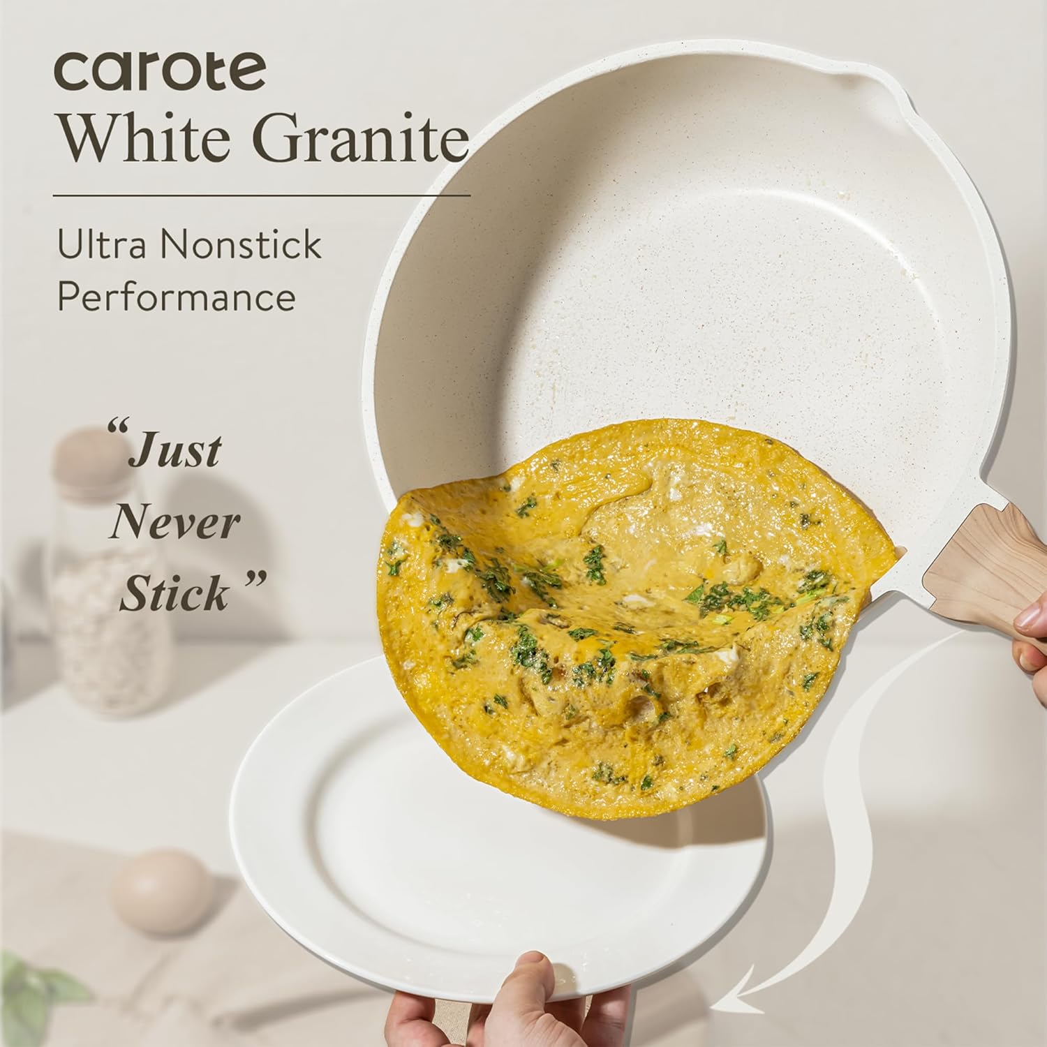 CAROTE Pots and Pans Set Nonstick, Cookware Set Induction Kitchen Cooking Set w/Frying Pans & Saucepans& Grill Pan
